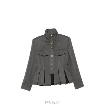 26 FW Elisabetta Franchi 페플럼 헴 하이 넥 슬림 핏 재킷 GB00166E2 TP4583