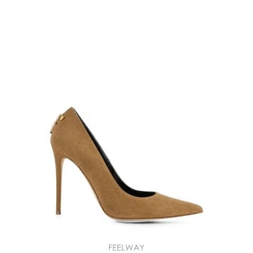 26 FW Elisabetta Franchi 로고 디테일 스웨이드 펌프스 SA88L66E2AI6 TP4583