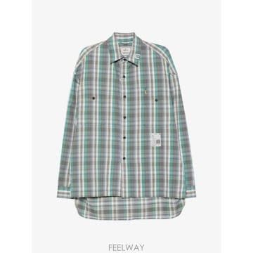 26 FW 메종미하라야스히로 check pattern logo patch shirt J17SH186 TP45