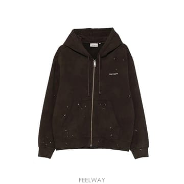 26 FW 칼하트 로고 자수 페인트 스플래터 후드티 I036913 TP455158967