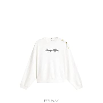 26 FW 타미힐피거 숄더 디테일 스웨트셔츠 WW0WW48783 TP458365484