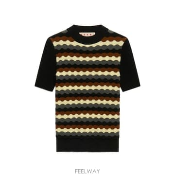 26 FW 마르니 3D 웨이브 블랙 울 스웨터 GCMD0677EQUFH557 TP455467012