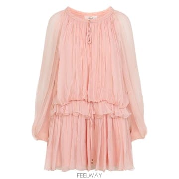 26 FW 끌로에 실크 러플 드레스 CH26SRO02001 TP455442251