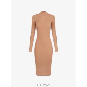26 FW Elisabetta Franchi 로고 디테일 니트 드레스 AM21B66E2 TP456159187