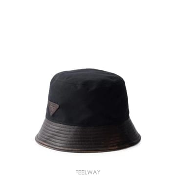 PRADA 26 FW ����� technical cotton and leather bucket hat 2HC137640626 FW ����� technical cotton and leather bucket hat 2