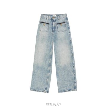 26 FW 산드로 레더 트리밍 와이드 진 SFPJE00869 TP455233133