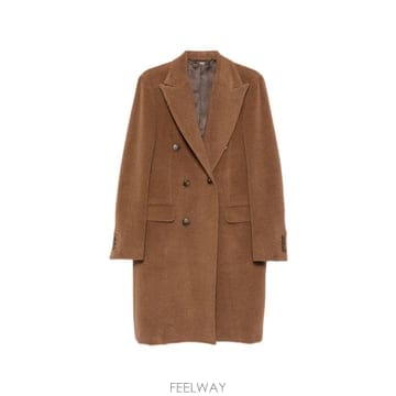 26 FW Canali 피크드 라펠 더블 브레스티드 코트 50230FX06128 TP459402804