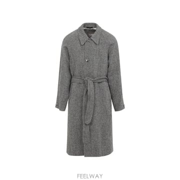 26 FW 폴스미스 해리스 트위드 헤링본 라이트 브라운 벨트 코트 M1RA259W03205 TP4592542