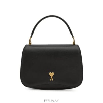 26 FW 아미 파리 파리 블랙 소레더 탑 핸들 백 H26ULL718AL0208 TP456681976