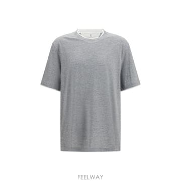 Brunello Cucinelli 26FW ���ڷ� ��ġ�ڸ� ���� Ƽ���� MH8367427 CNZ17 GREY26FW ���ڷ� ��ġ�ڸ� ���� Ƽ���� MH8367427 CNZ17 GRE