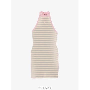 26 FW 아미리 스트라이프 홀터 넥 미니 드레스 AW326CA002 TP454571434