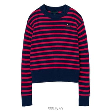 26 FW  스트라이프 패턴 플라워 장식 스웨터 2F5RTP003K10418 TP456123241