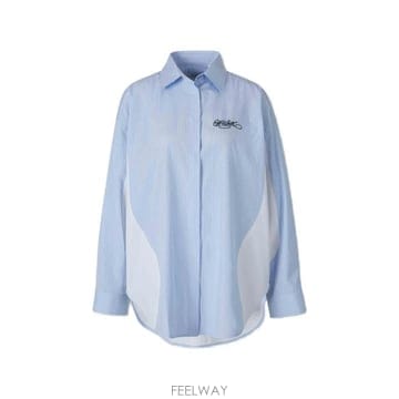 26 FW 오프화이트 스트라이프 로고 자수 셔츠 2FB00670TW488 TP456422814