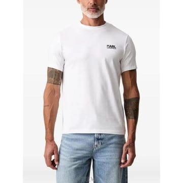26 FW 칼라거펠트 로고 프린트 크루 넥 티셔츠 755781563235 TP456773084