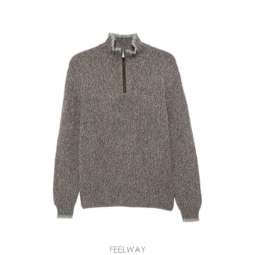26 FW Fedeli 하프 지퍼 긴소매 스웨터 MU006489 TP457844048