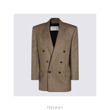인더샵 SAINT LAURENT 생로랑 체크 베이지 테일러드 자켓