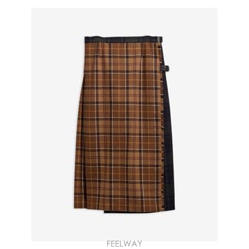 인더샵 Barbour 바버 체크 브라운 스커트