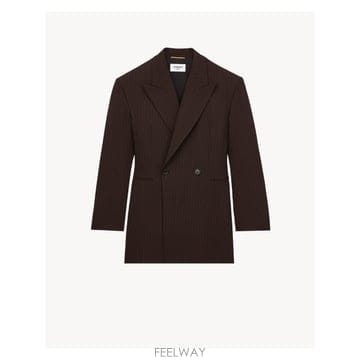 인더샵 SAINT LAURENT 생로랑 브라운 스트라이프 테일러드 자켓
