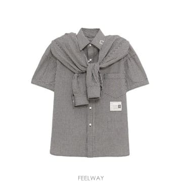 인더샵 Maison MIHARA YASUHIRO 메종 미하라 야스히로 슬리브 레이어드 체크 셔츠