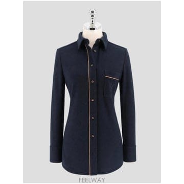 인더샵 Kiton 키톤 네이비 셔츠   블라우스