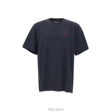 인더샵 Barbour 바버 블루 반팔 티셔츠