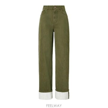 인더샵 Tory Burch 토리버치 그린 데님 팬츠