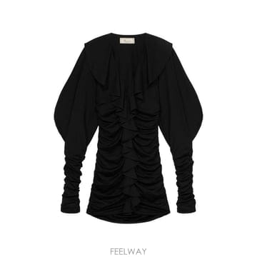26 FW 블루마린 러플 개더 미니 드레스 RF6095J16 TP459087989