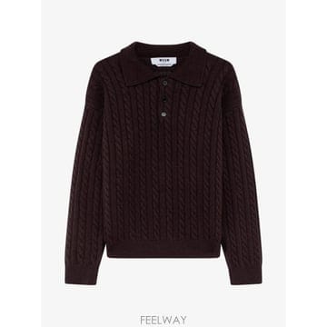 26 FW 엠에스지엠 케이블 니트 폴로 셔츠 4140MM213267758 TP456739658