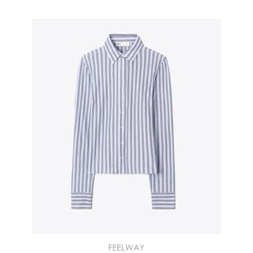 인더샵 Tory Burch 토리버치 블루 스트라이프 셔츠   블라우스