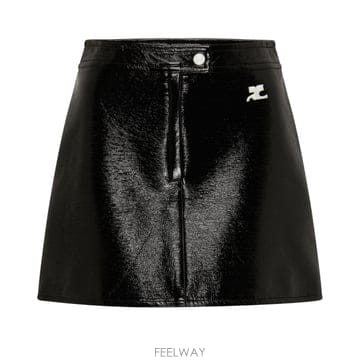 당일발송 쿠레주 Reedition Vinyl mini skirt