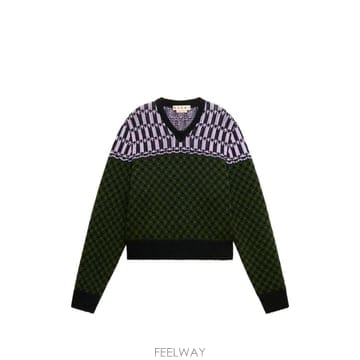 26 FW 마르니 자카드 니트 기하학 모티프 스웨터 CVMG0157Q0UFH101 TP455877289