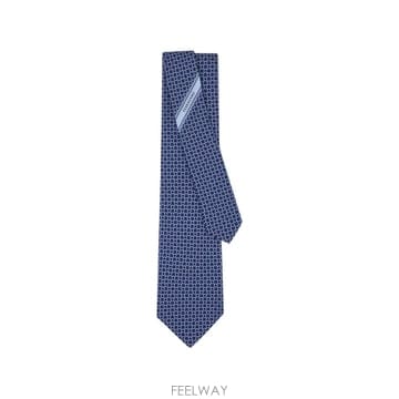 당일배송 페라가모 링크 프린트 실크 넥타이