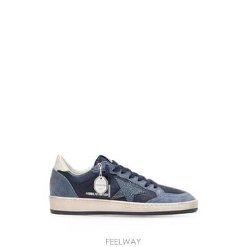 당일배송 Golden Goose 볼 스타 LTD 다크 블루 레더 앤 라이트 블루 스와로브스킨 크리스털 스웨이
