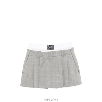 당일배송 알렉산더왕 지퍼 디테일 프리스타일 미드라이즈 플리츠 스코트