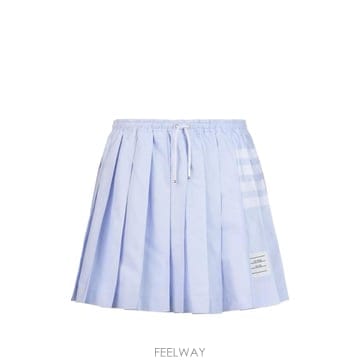 당일배송 톰브라운 Oxford 4 Bar drawstring pleated mini skirt