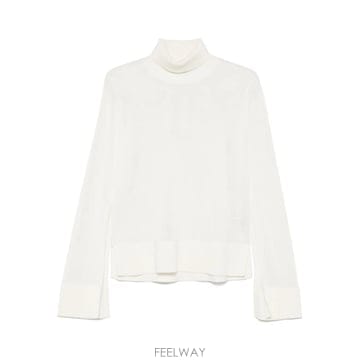 당일배송 토템 터틀 넥 슬릿 소매 탑
