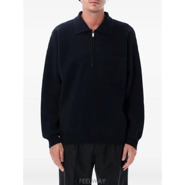 26 FW Roberto Collina 체스트 포켓 쿼터 지퍼 스웨터 263MYB21004 TP4589408