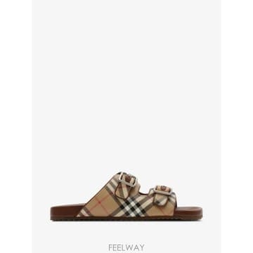 Burberry ���Ϲ�� ������ Check and leather Urchin sandals���Ϲ�� ������ Check and leather Urchin sandals