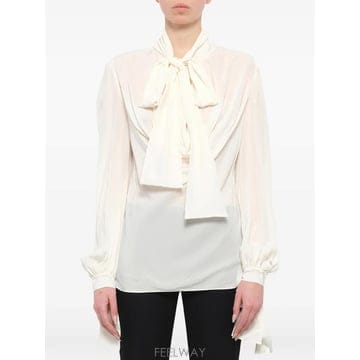 당일배송 Alexander McQueen 리본 스트랩 블라우스