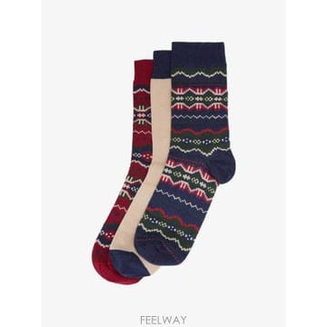 Barbour ���Ϲ�� �ٹ� Festive Fair Isle socks  set of three���Ϲ�� �ٹ� Festive Fair Isle socks  set of three