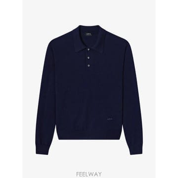 당일배송 아페쎄 로고 자수 긴소매 폴로 셔츠