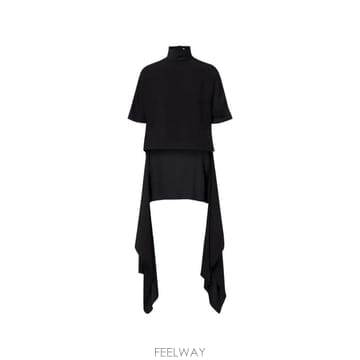 당일배송 알라이아 캐디 드레이프 하이 넥 탑