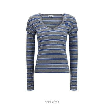 당일배송 가니 long sleeve top in stripe