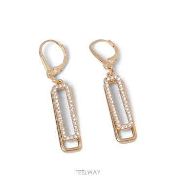 26 FW 디케이앤와이 크리스털 장식 기하학 이어링 04G00910 TP454984180
