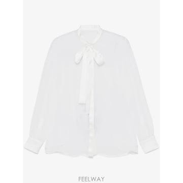 당일배송 돌체앤가바나 시폰 푸시 보우 셔츠