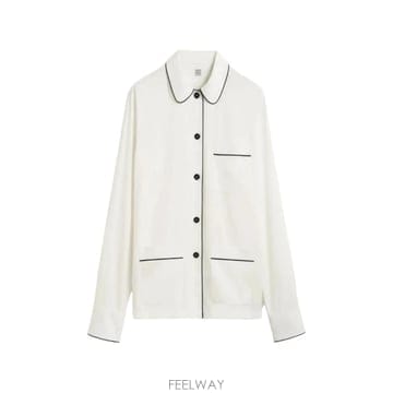 당일배송 토템 파이프 트리밍 실크 셔츠