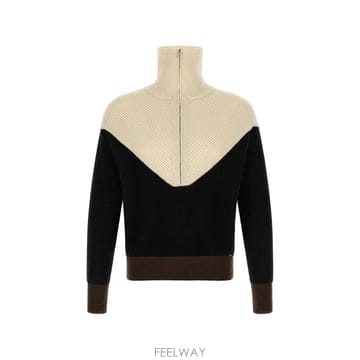 당일배송 키톤 color block ribbed knit sweater