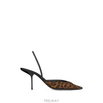 당일배송 생로랑 Folie leopard print slingback pumps