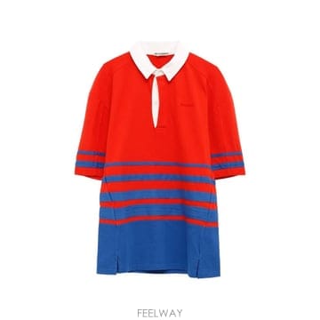 당일배송 JW앤더슨 striped embroidered logo polo shirt