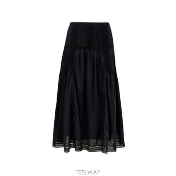 26 FW 울라 존슨 앨리스 크로셰 트리밍 미디 스커트 PF260312 TP459141424